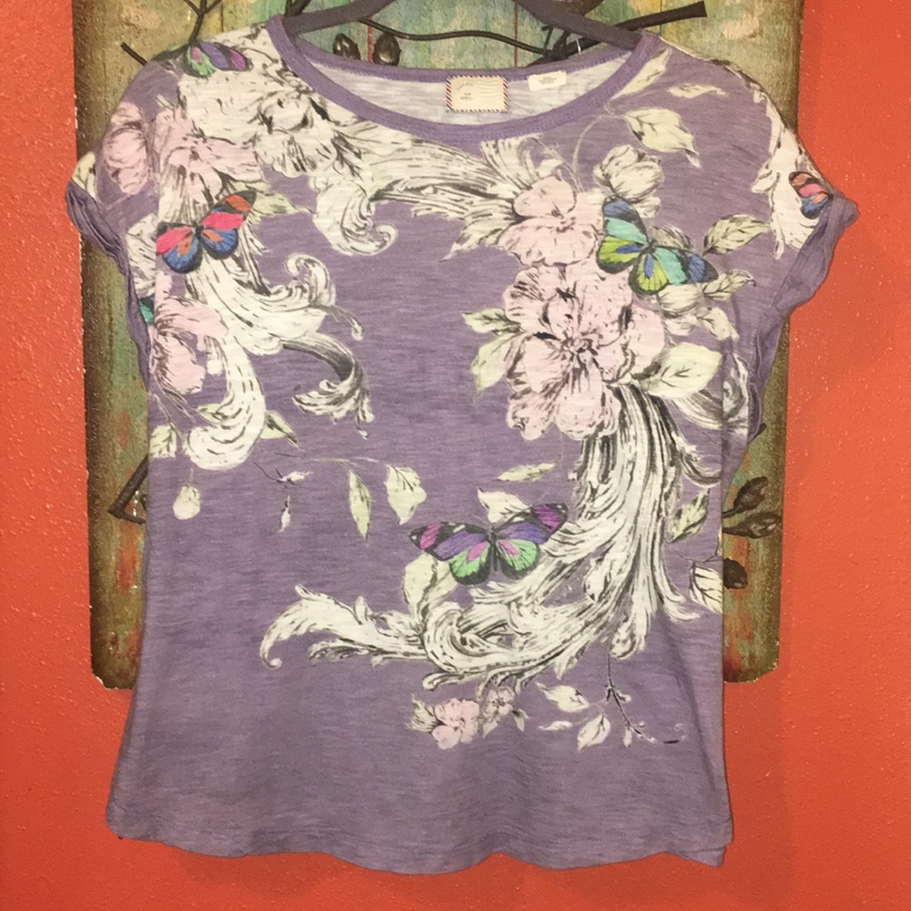 🔥FREE W/ $20 Anthro Boho Purple Butterfly Tee!